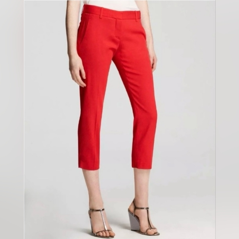 ❤️ THEORY YANETTE STRAIGHT CROP BI-STRETCH PANTS / TROUSERS, 10 (30)